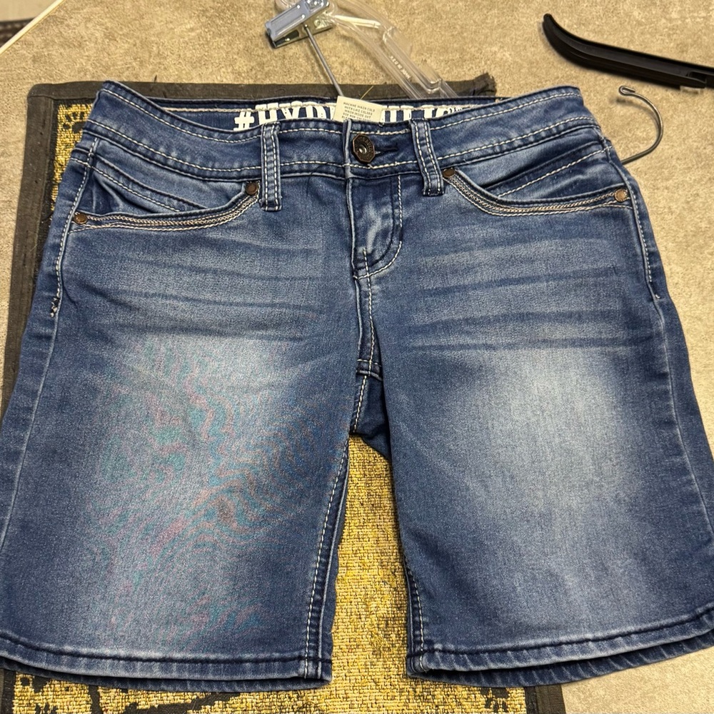 Hydraulic Junior Misses Dark Blue Denim Jean Shorts size 3/4